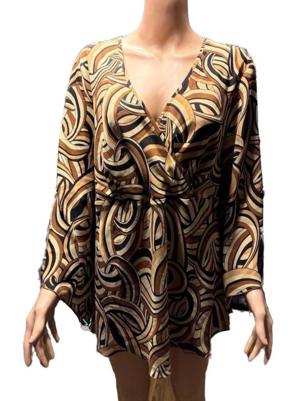 Studio C Plus Abstract Print Wrap Blouse Size 14/16